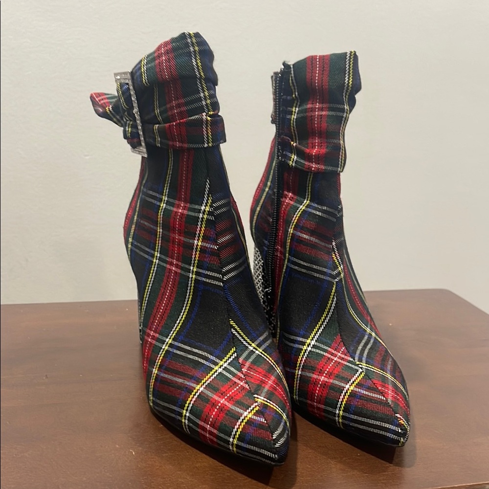 Plaid Ankle Boots
